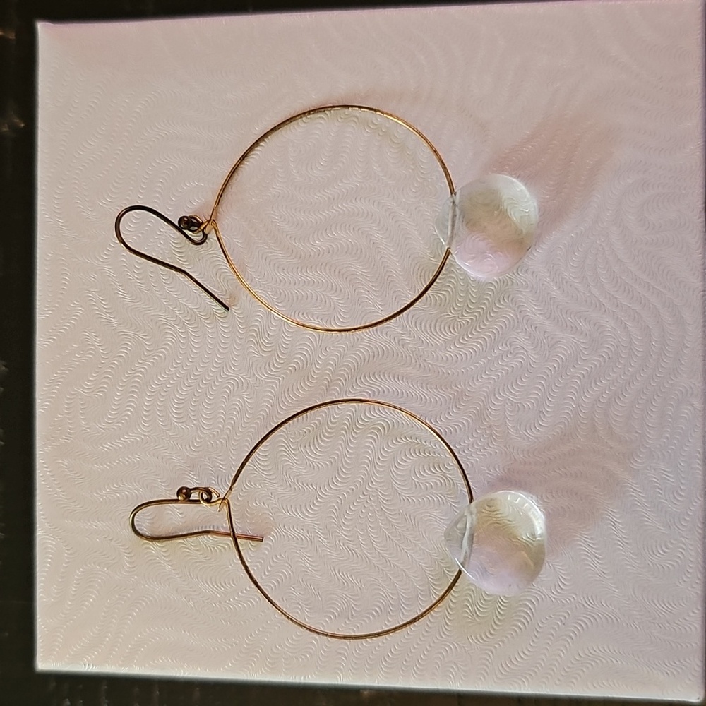 Gold and Crystal Hoop Earrings